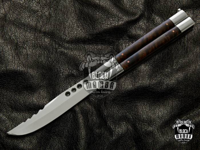 BMK-469 D2 tool steel Filipino Balisongs butterfly Stainless Steel rose wood Inserts black Mamba knives world class knives