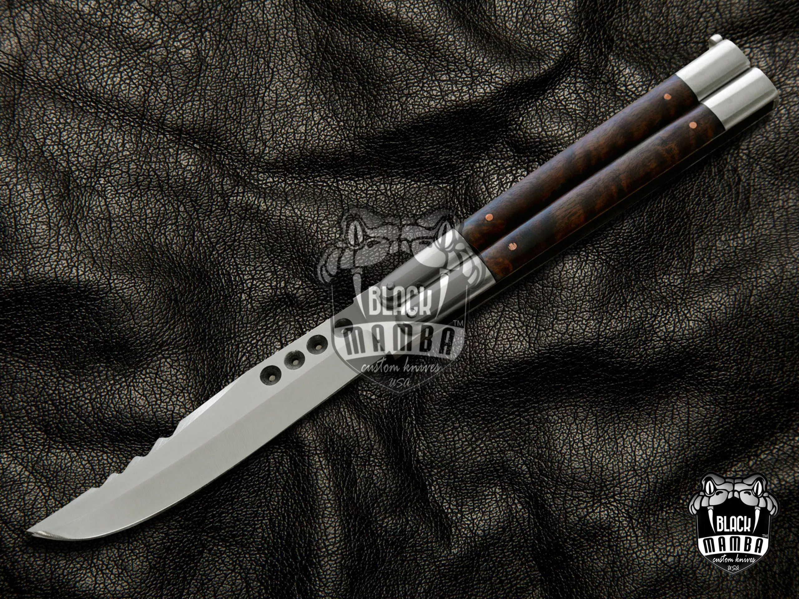 D2 Steel Balisong Butterfly Knife – Rose Wood Handle | BMK-469