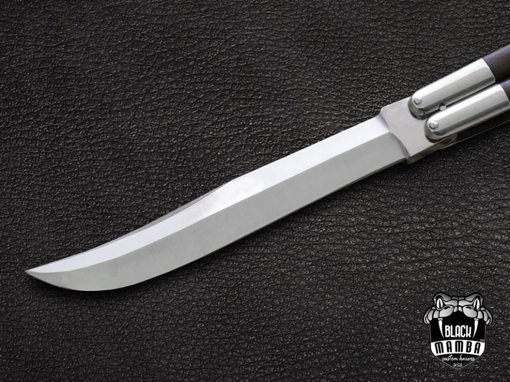 BMK-471 D2 tool steel Filipino Balisongs butterfly Stainless Steel high grains rose wood Inserts black Mamba knives world class knives - Image 3