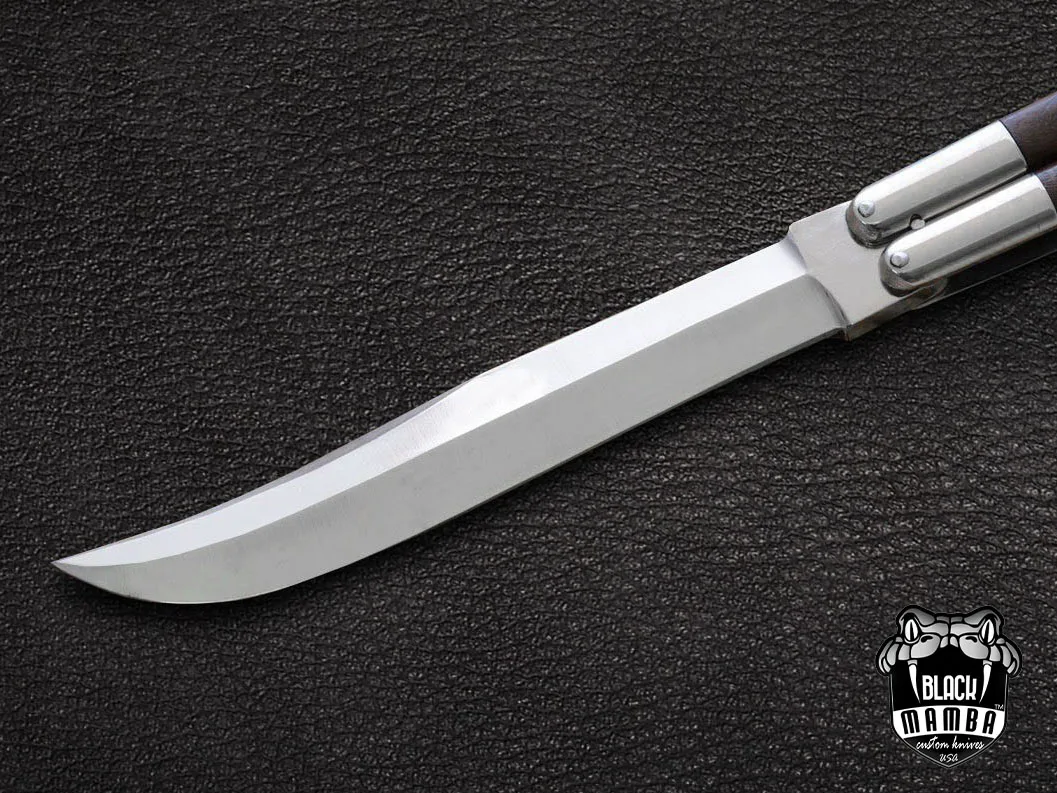 D2 Steel Balisong Butterfly Knife – High Grains Rose Wood Handle | BMK-471 - view 4