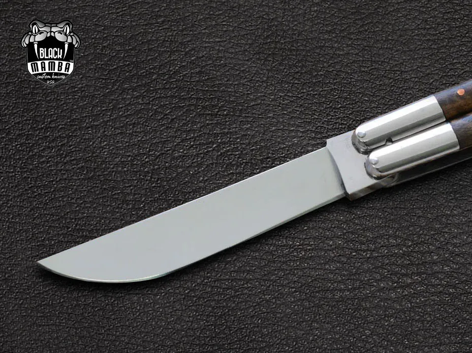 D2 Steel Balisong Butterfly Knife – Stainless Steel & Ram Horn Handle | BMK-461 - view 4