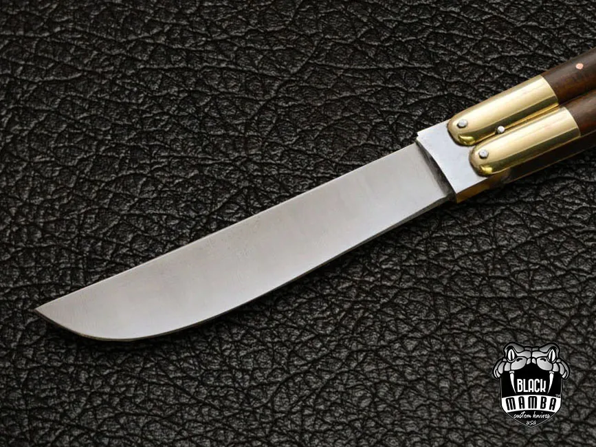 Filipino Balisong Butterfly Knife - Brass & Ebony Wood | BMK-421 - view 4