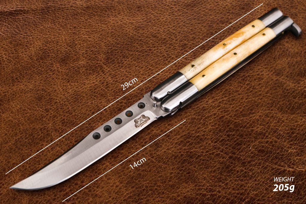 BMK-476  D2 tool steel Filipino Balisongs butterfly Stainless Steel bone Inserts black Mamba knives world class knives - Image 2