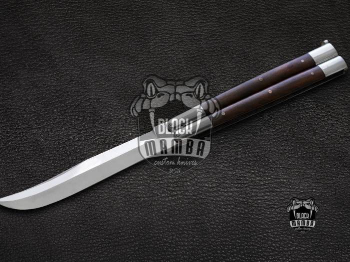 BMK-471 D2 tool steel Filipino Balisongs butterfly Stainless Steel high grains rose wood Inserts black Mamba knives world class knives