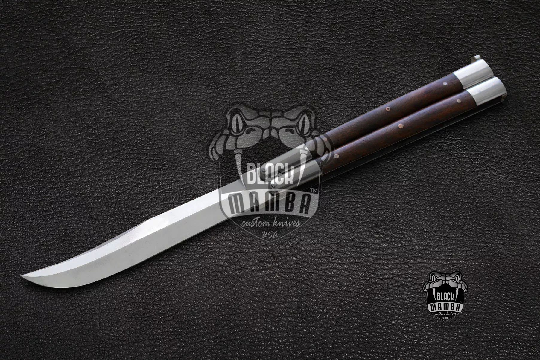 D2 Steel Balisong Butterfly Knife – High Grains Rose Wood Handle | BMK-471