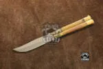 Filipino Balisong Butterfly Knife - Brass & Bone