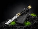 BMK-437 High Carbon Steel Filipino Balisongs butterfly Brass with ram Horn Inserts black Mamba knives world class Knives