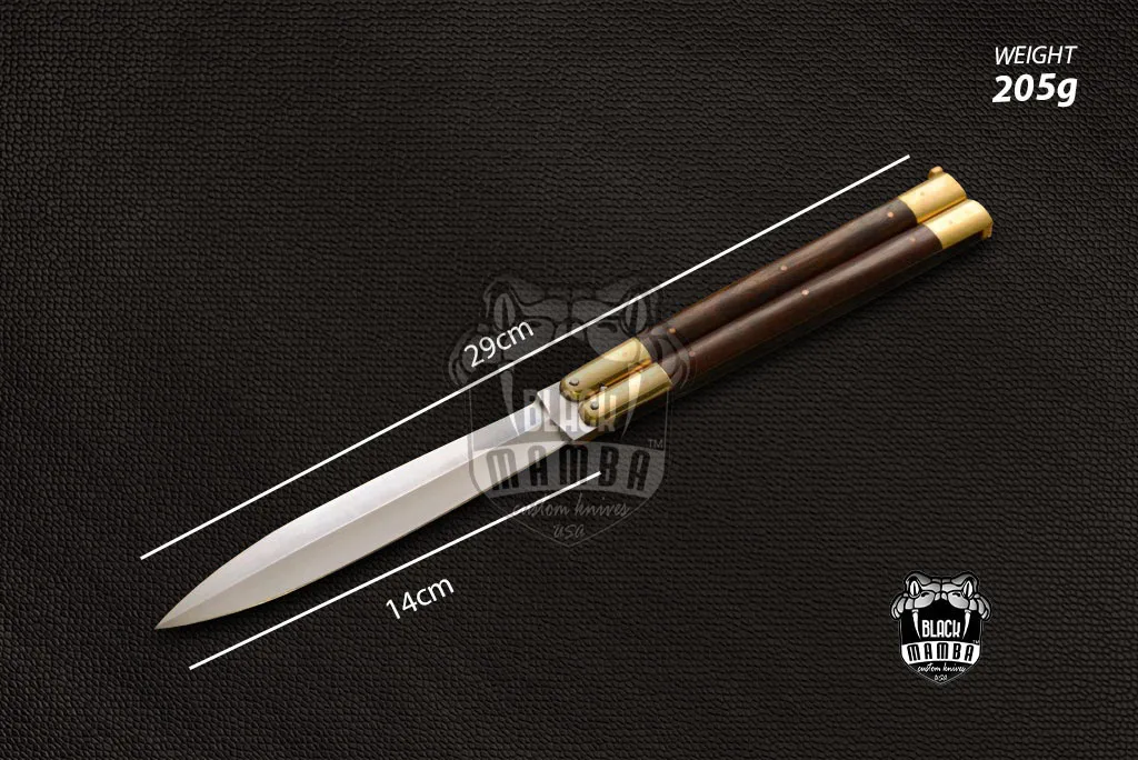 Filipino Balisong Butterfly Knife - Brass & Ebony Wood | BMK-422 - view 5
