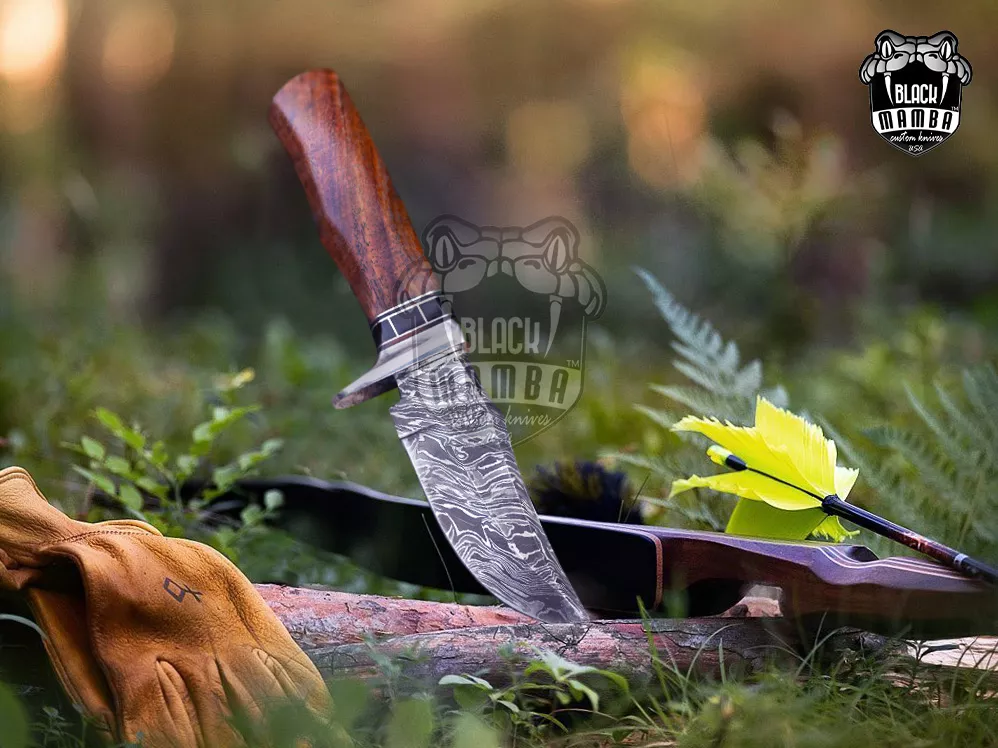 BMK-117 Python Snake KNIFE 9.5″ Long 4.5 “Blade ” 8.8oz Damascus Steel Fixed Blade Bowie Skinner Survival hunting skinner knife Handmade Damascus Knife Black mamba Hand Made World Class knives USA Made