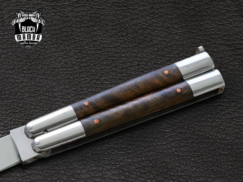 D2 Steel Balisong Butterfly Knife – Stainless Steel & Ram Horn Handle | BMK-461 - view 5