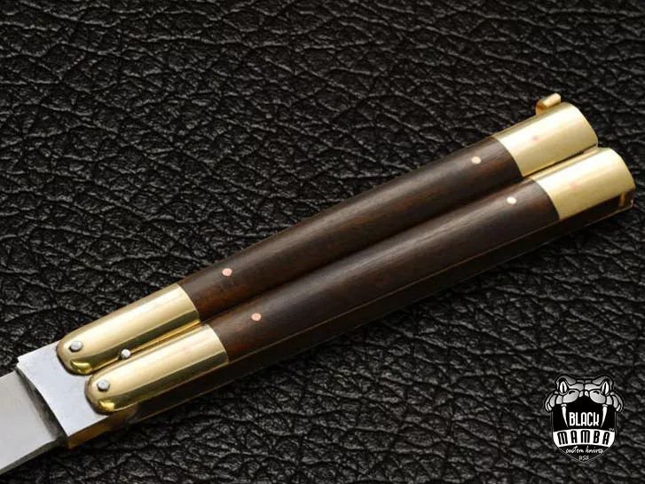 Filipino Balisong Butterfly Knife - Brass & Ebony Wood | BMK-421 - view 5