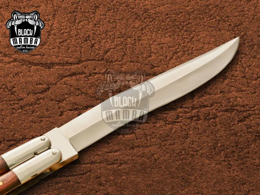Filipino Balisong Butterfly Knife - Stainless Steel & Walnut Burl Wood - view 4