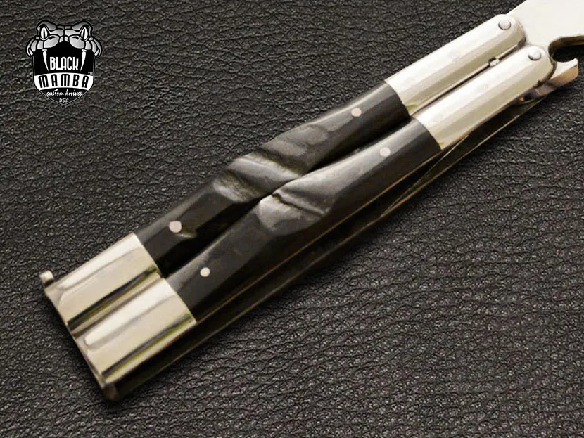 Filipino Balisong Butterfly Knife - Stainless Steel & Ram Horn | BMK-435 - view 4