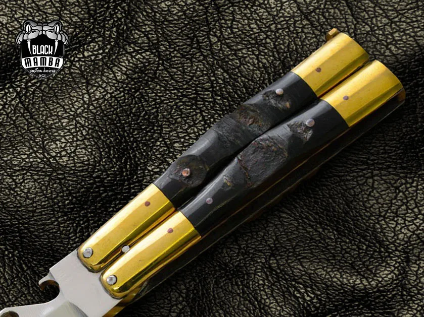 D2 Steel Balisong Butterfly Knife – Buffalo Horn Handle | BMK-465 - view 5