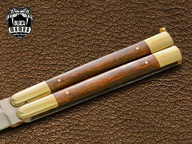 Filipino Balisong Butterfly Knife - Stainless Steel & Rose Wood - view 5