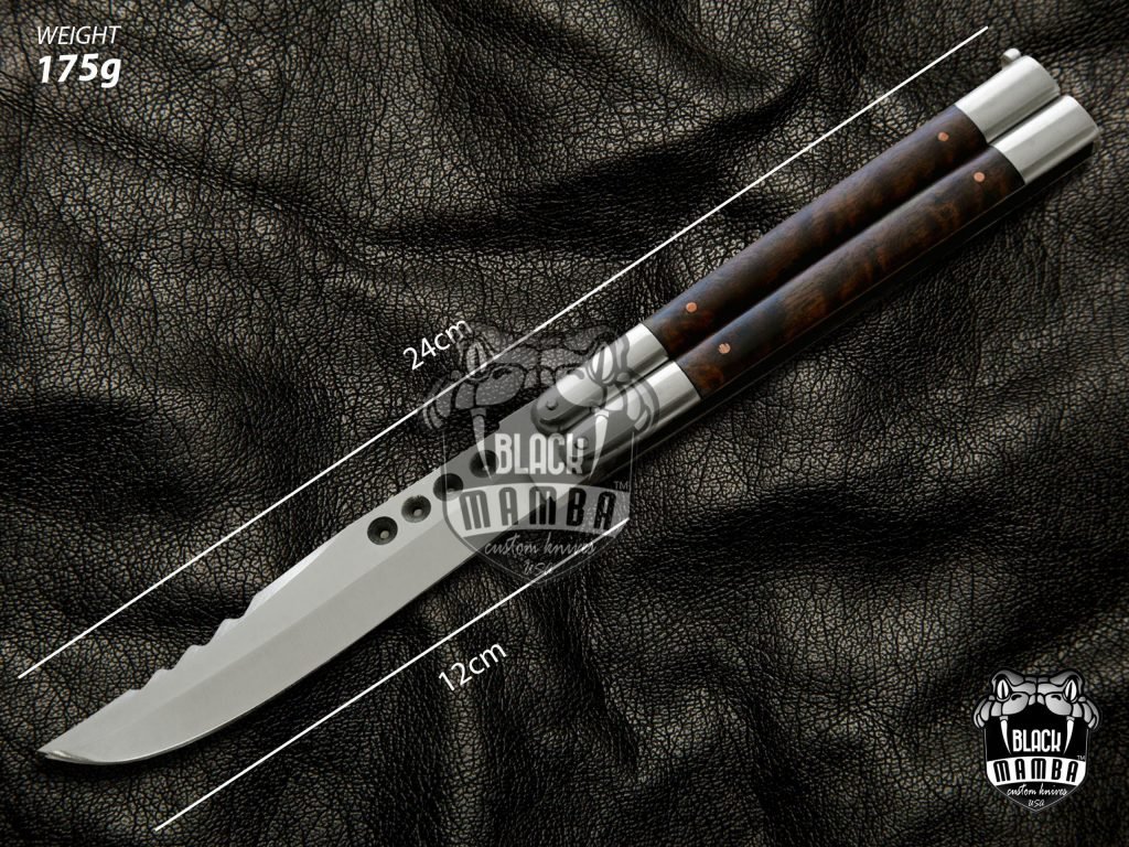 BMK-469 D2 tool steel Filipino Balisongs butterfly Stainless Steel rose wood Inserts black Mamba knives world class knives - Image 2
