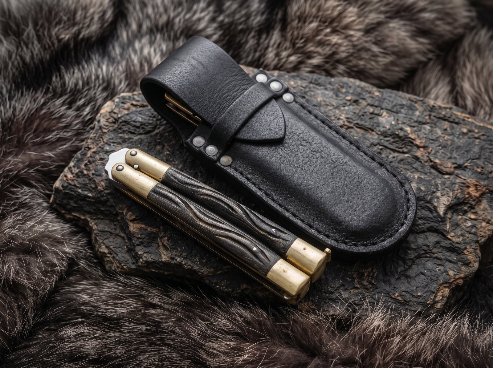 High Carbon Steel Filipino Balisongs Butterfly Razor Sharp Knife with Rose Wood Black Mamba Knives World Class Knives | BMK-407 - Image 3