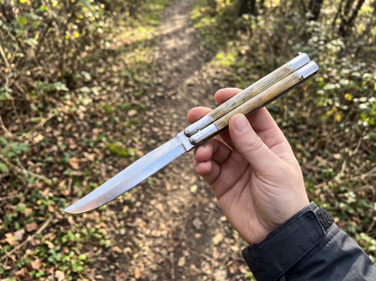 D2 Tool Steel Filipino Balisongs Butterfly Stainless Steel Bone Inserts Black Mamba Knives World Class Knives | BMK-478 - Image 4