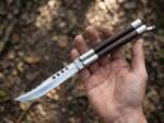 D2 Tool Steel Filipino Balisongs Butterfly Stainless Steel Walnut Burl Wood Inserts Black Mamba Knives World Class Knives | BMK-474