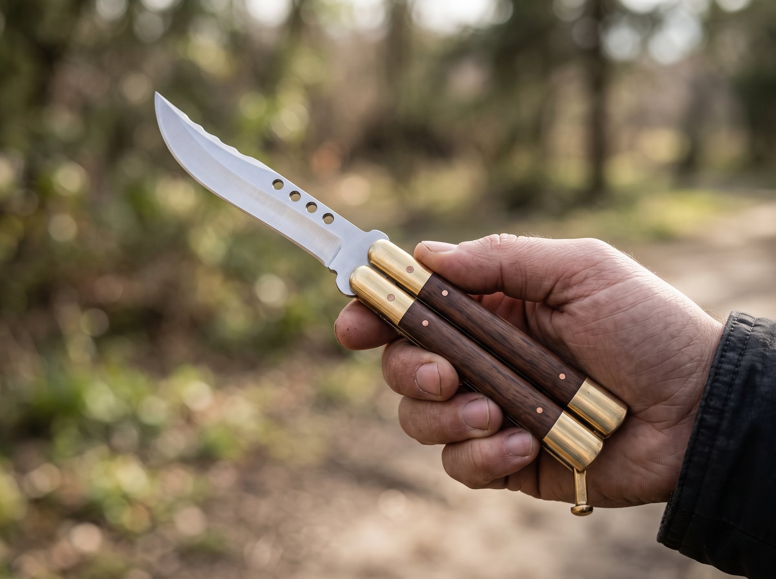High Carbon Steel Filipino Balisongs Butterfly Stainless Steel High Grains Rose Wood Inserts Black Mamba Knives World Class Knives | BMK-568 - Image 2