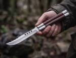D2 Tool Steel Filipino Balisongs Butterfly Stainless Steel Rose Wood Inserts Black Mamba Knives World Class Knives | BMK-473