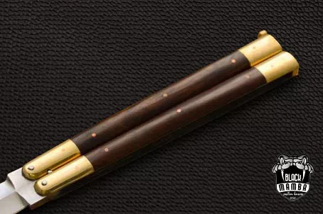 Filipino Balisong Butterfly Knife - Brass & Ebony Wood | BMK-422 - view 3