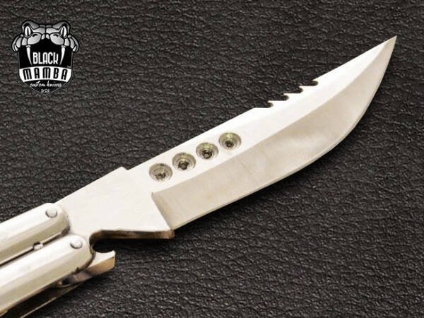 BMK-435 High Carbon Steel Filipino Balisongs butterfly Stainless Steel with ram Horn Inserts black Mamba knives world class Knives - Image 4