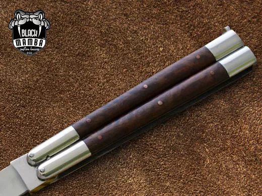 D2 Steel Balisong Butterfly Knife – Walnut Burl Wood Handle | BMK-468 - view 5