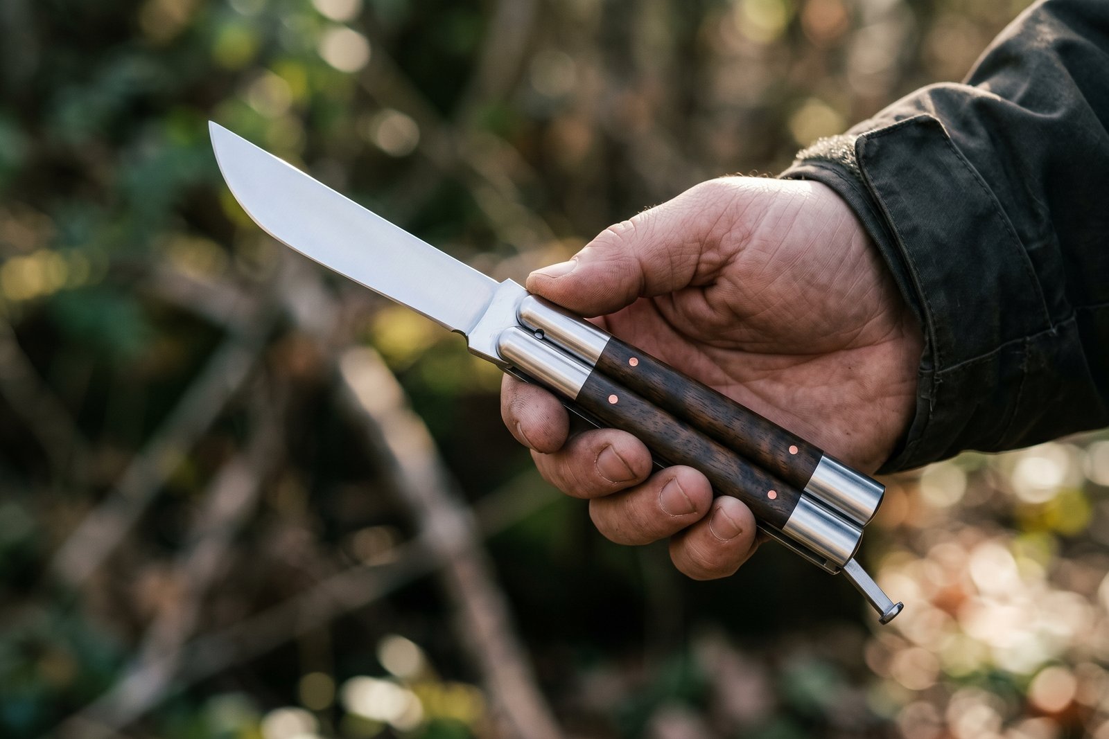 D2 Tool Steel Filipino Balisongs Butterfly Stainless Steel Ram Horn Inserts Black Mamba Knives World Class Knives | BMK-461 - Image 5