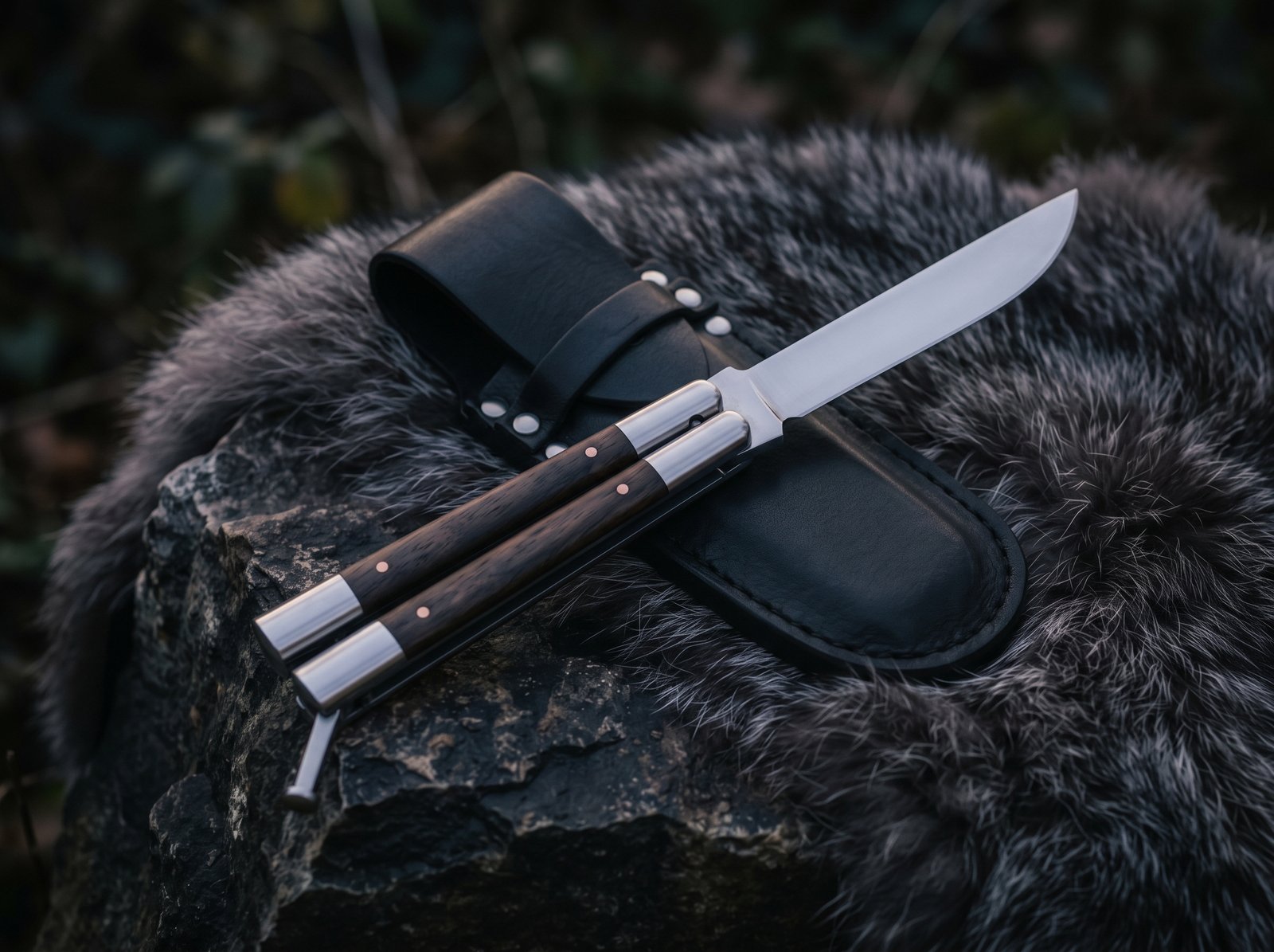D2 Tool Steel Filipino Balisongs Butterfly Stainless Steel Ram Horn Inserts Black Mamba Knives World Class Knives | BMK-461 - Image 3