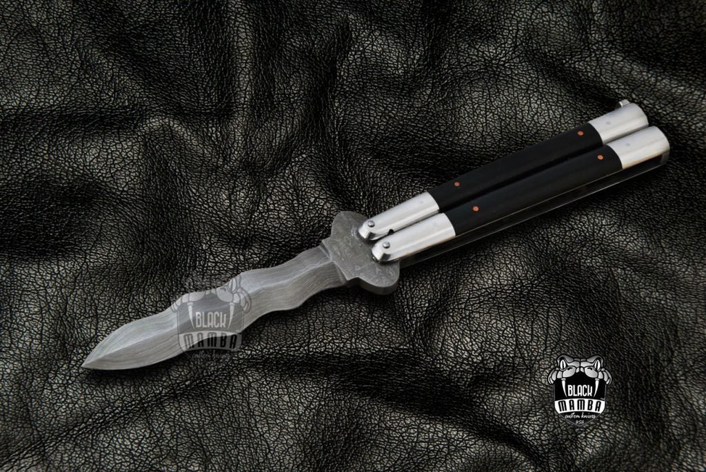 BMK-590 High Carbon Steel Filipino Balisongs butterfly Brass with Stainless Steel with ebony Wood black Mamba knives world class Knives