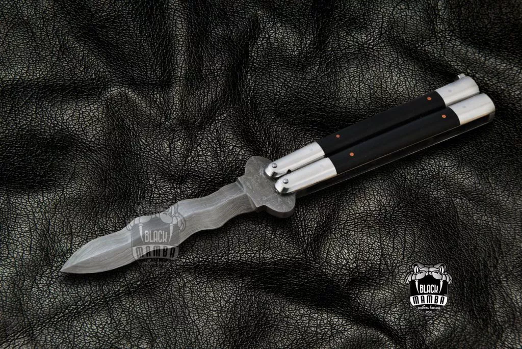 Filipino Balisong Butterfly Knife - Brass & Stainless Steel & Ebony Wood