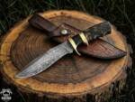 BMK-1003-LQ Copperhead Snake 13″ Long 8″Blade ” 12oz Damascus steel Hunting Bowie Handmade Knife with stabilized wood Black mamba Hand Made Word Class knives LIMITED LUXURY EDITION