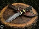 Copperhead Snake - Damascus Bowie Knife, 13″ Overall