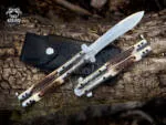 Filipino Balisong Butterfly Knife - Brass & Stainless Steel & Philippine Deer Horn