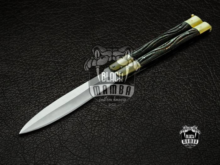 BMK-407 High Carbon Steel Filipino Balisongs butterfly Razor Sharp Knife with Rose Wood Black Mamba knives world class Knives
