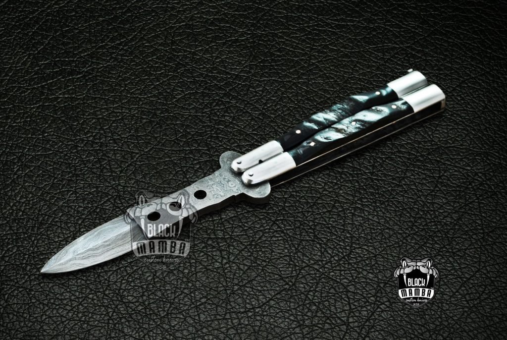 BMK-591 High Carbon Steel Filipino Balisongs butterfly Brass with Stainless Steel with Water Buffalo Horn  black Mamba knives world class Knives