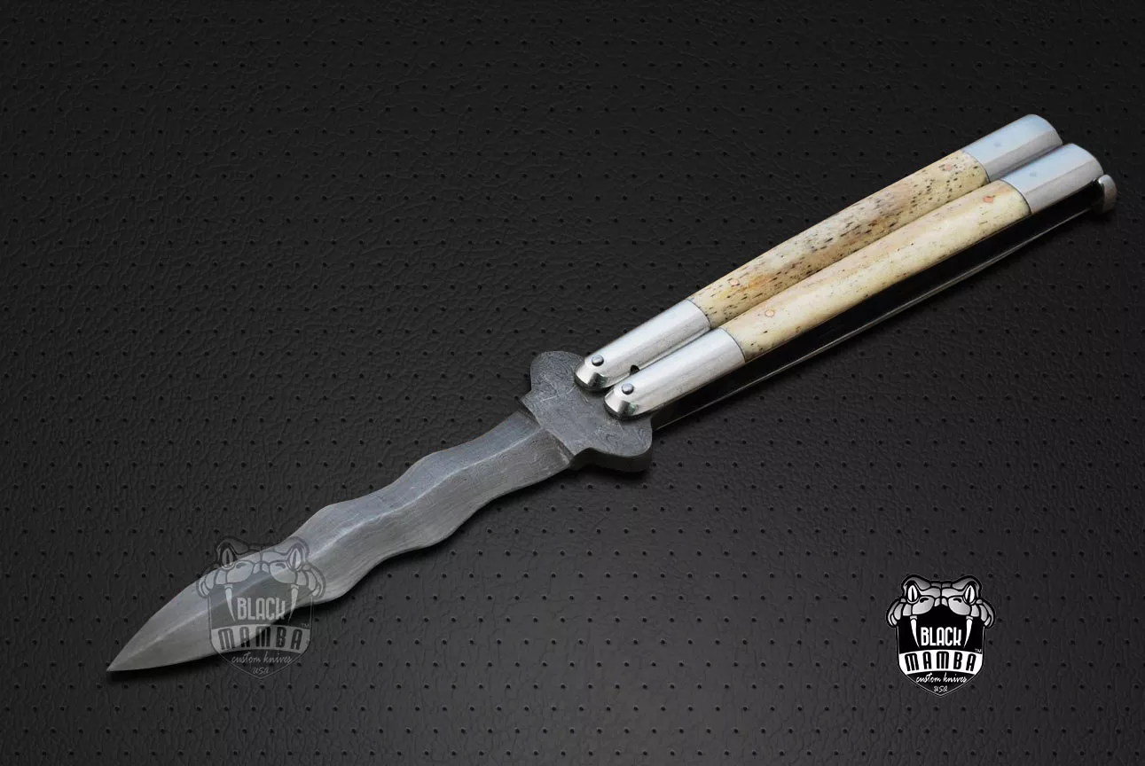 Filipino Balisong Butterfly Knife - Brass & Stainless Steel & Bone | BMK-412