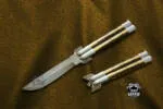 Filipino Balisong Butterfly Knife - Brass & Stainless Brass & Walnut Burl Wood