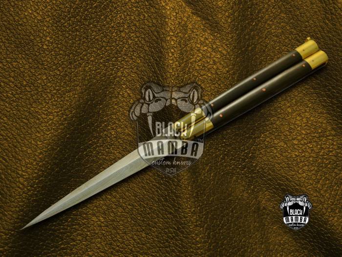 BMK-610 High Carbon Steel Filipino Balisongs butterfly  Brass with rose Wood Inserts black Mamba knives world class Knives