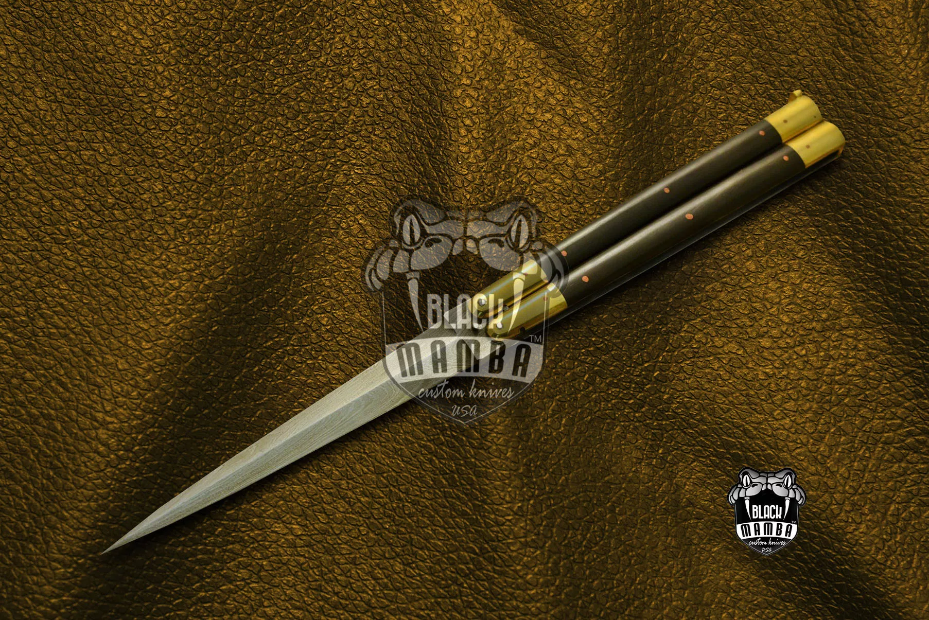 High Carbon Steel Filipino Balisongs Butterfly Brass with Rose Wood Inserts Black Mamba Knives World Class Knives | BMK-610