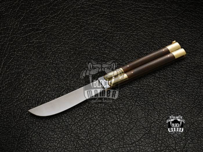 BMK-569 High Carbon Steel Filipino Balisongs butterfly Brass with ebony Wood Inserts black Mamba knives world class Knives