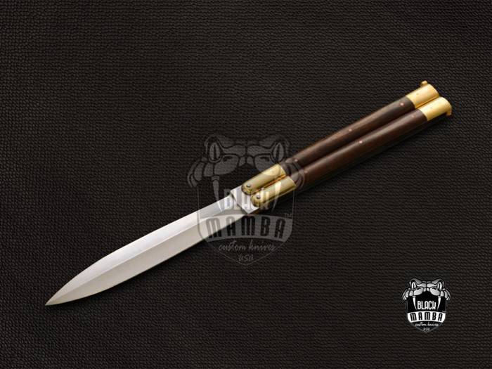 BMK-609 High Carbon Steel Filipino Balisongs butterfly Brass with ebony Wood Inserts black Mamba knives world class Knives