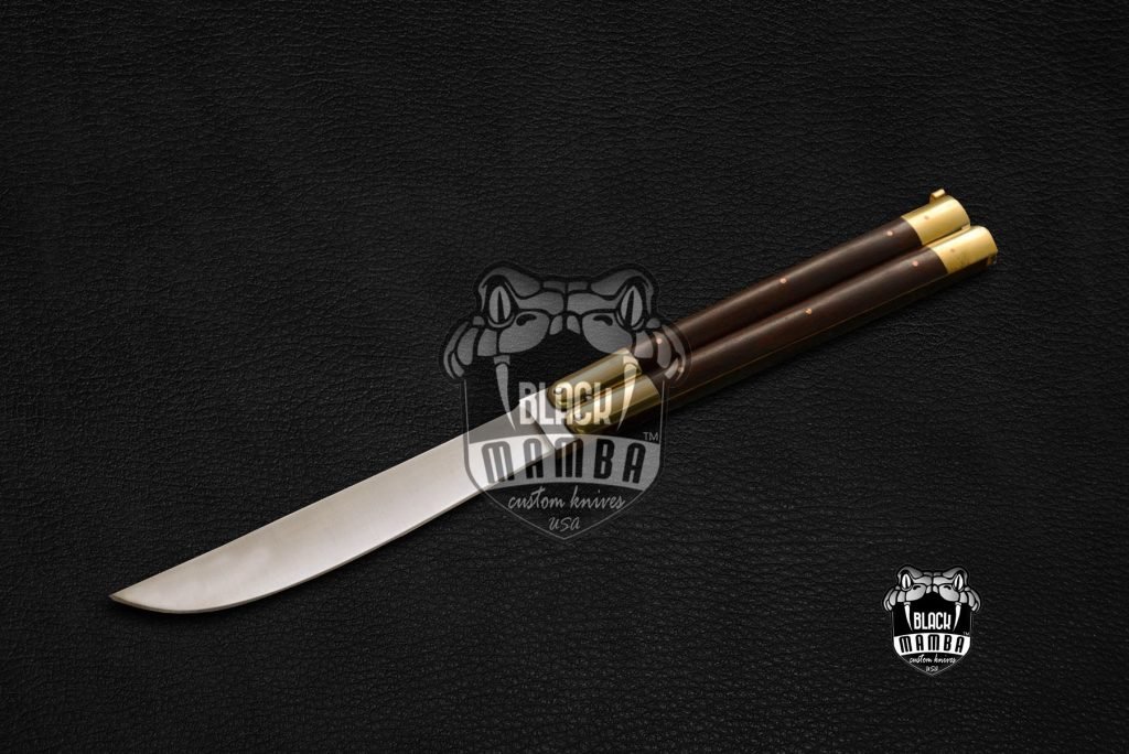 BMK-563High Carbon Steel Filipino Balisongs butterfly Brass with rose Wood Inserts black Mamba knives world class Knives