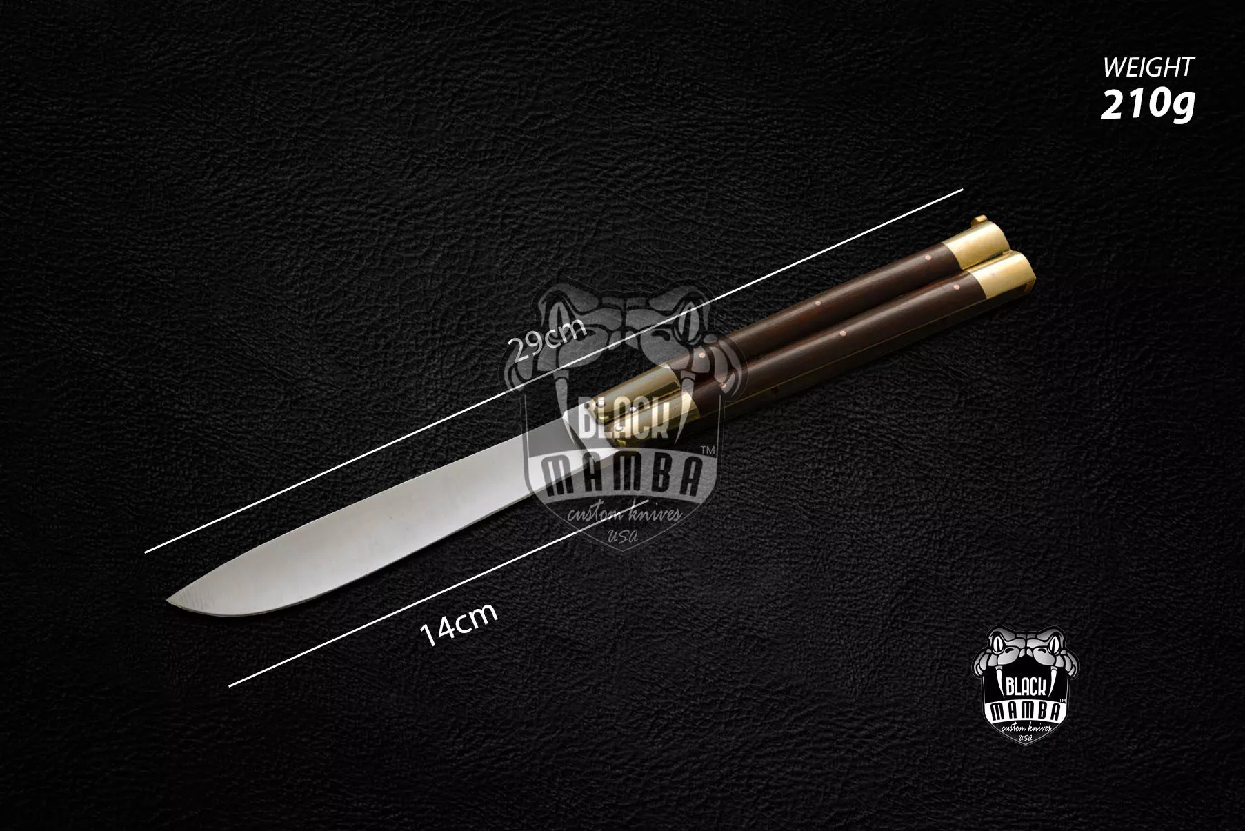 Filipino Balisong Butterfly Knife - Brass & Buffalo Horn - view 3