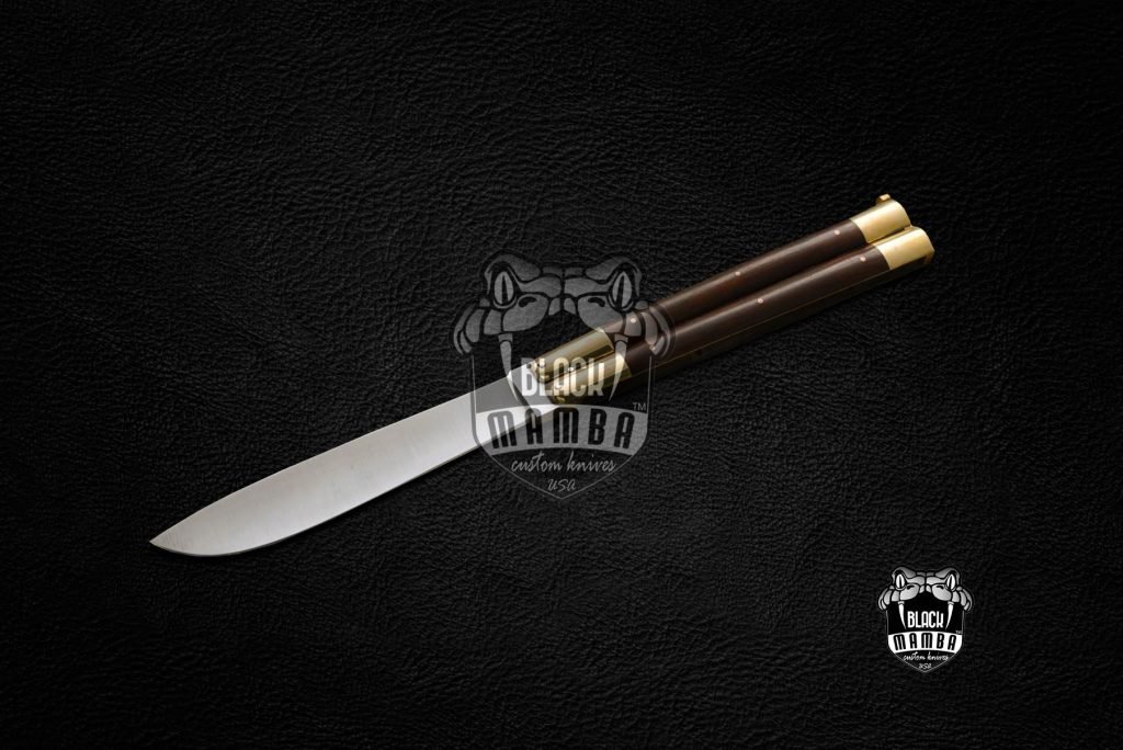 BMK-564 High Carbon Steel Filipino Balisongs butterfly Brass with buffalo horn Inserts black Mamba knives world class Knives