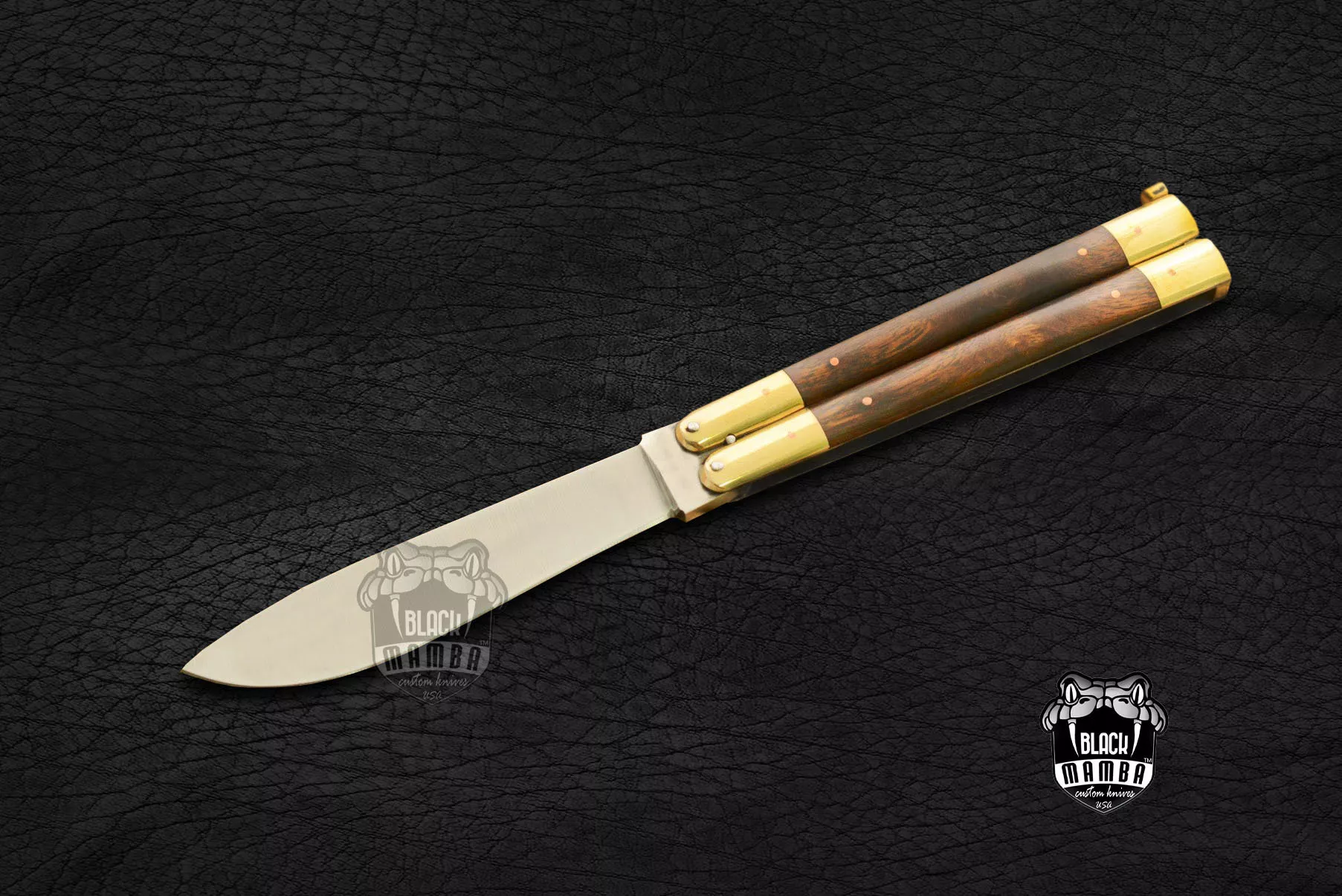 Filipino Balisong Butterfly Knife - Brass & Walnut Burl Wood | BMK-432
