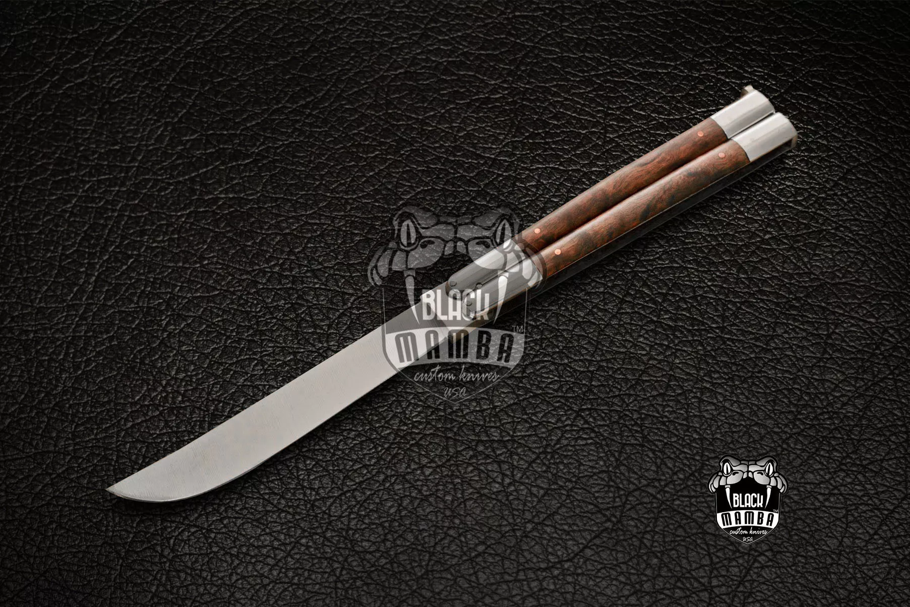 Filipino Balisong Butterfly Knife - Stainless & Walnut Wood & Burl Wood