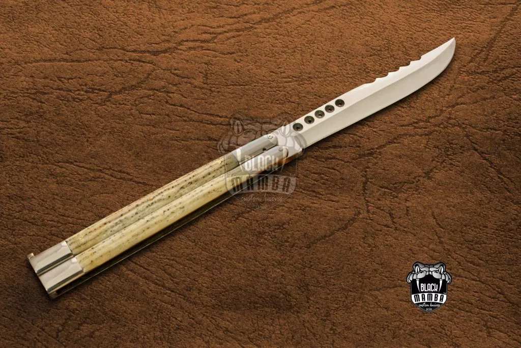 BMK-438 High Carbon Steel Filipino Balisongs butterfly Stainless Steel with Bone  Inserts black Mamba knives world class Knives