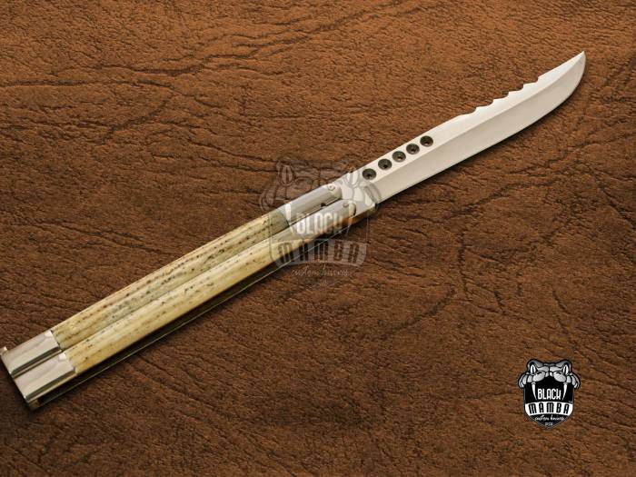 BMK-438 High Carbon Steel Filipino Balisongs butterfly Stainless Steel with Bone  Inserts black Mamba knives world class Knives